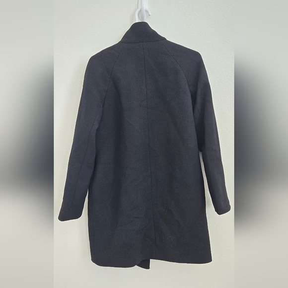 J. Crew Double Cloth by Manifaturra Italy Wool Envelope Black Coat Size 8 - Picture 4 of 16